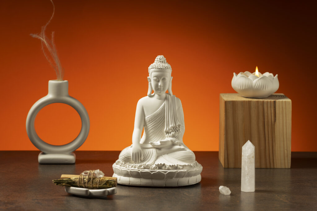view buddha statuette peace relaxation